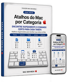 Mockup do Guia Visual de Atalhos por Categoria MAC SEM MEDO 🍎
