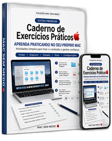 Mockup do Caderno de Exercícios Práticos MAC SEM MEDO 🍎
